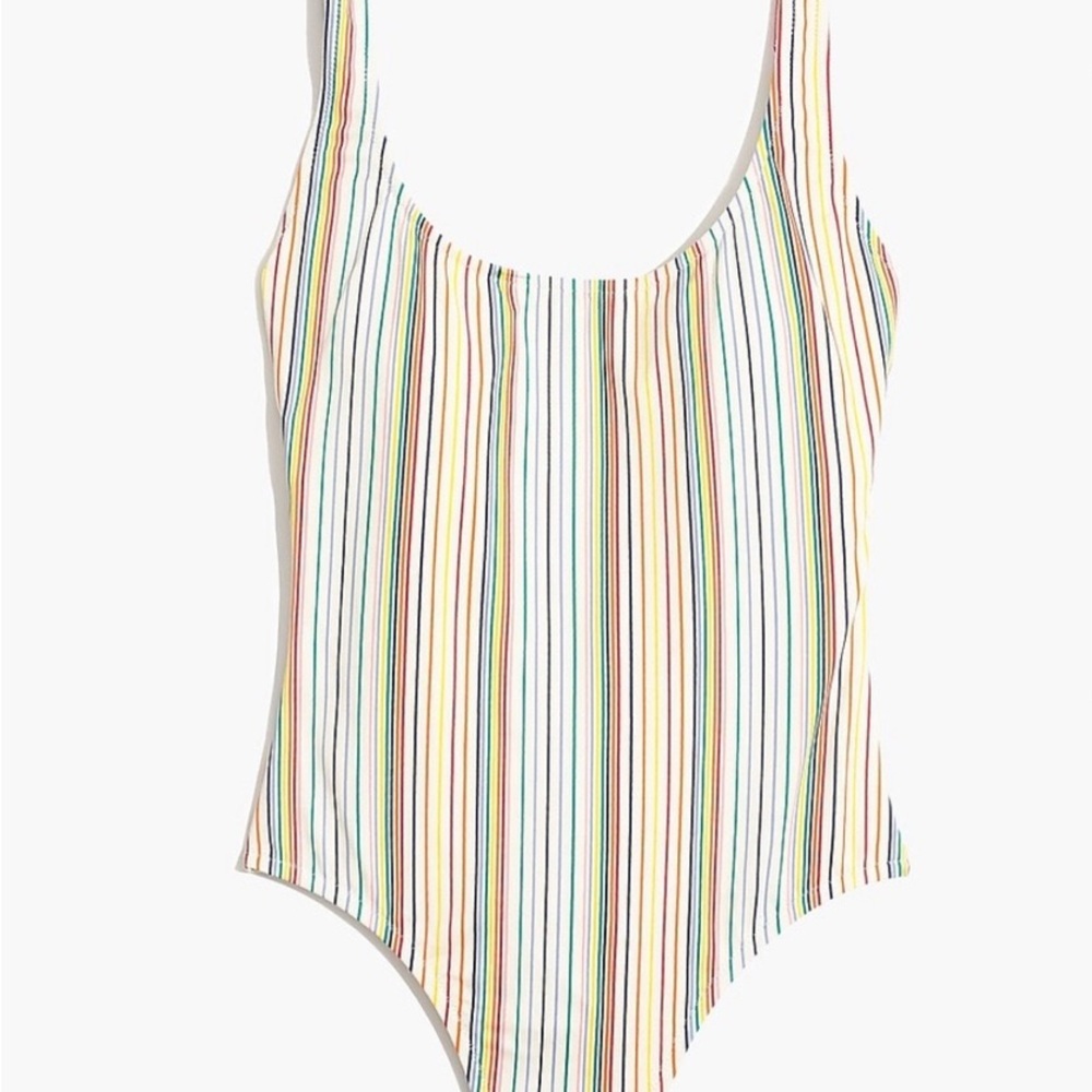 Madewell Rainbow Striped One-Piece Swimsuit